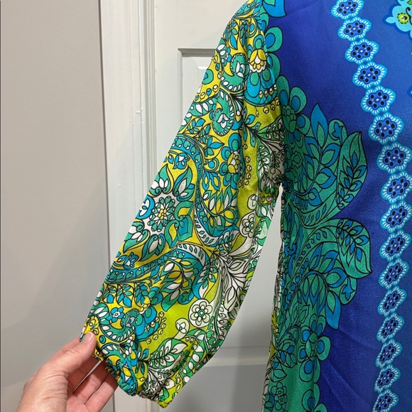 Johnny Was sz S Kahinu 100% silk patterned maxi dress - Picture 7 of 15